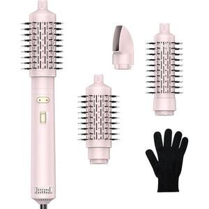 Pink Rotating 3 in 1 Blow Dryer Brush Detachable Brush 2" & 1.5"
